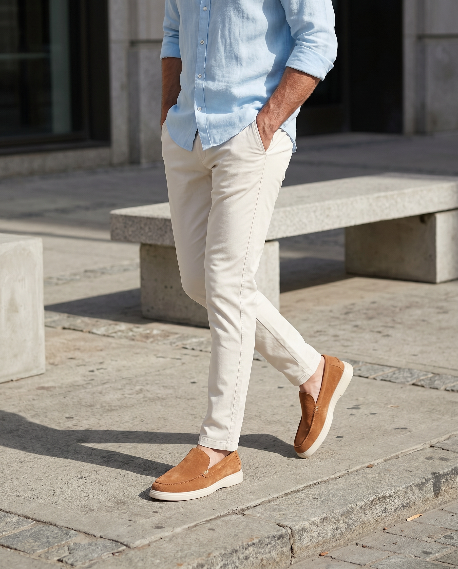 Mocassin Valence en daim camel