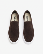 Mocassin Porto en daim marron chocolat