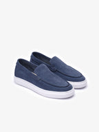 mocassin Porto en daim bleu