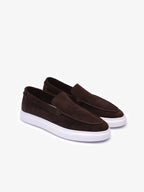 Mocassin Porto en daim marron chocolat