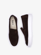 Mocassin Porto en daim marron chocolat