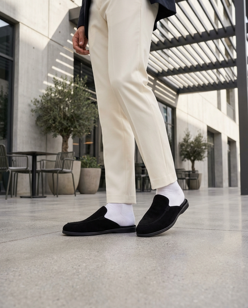 Babouche Kairo daim noir