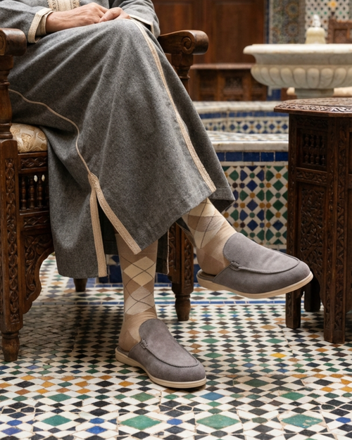 Babouche Kairo daim gris