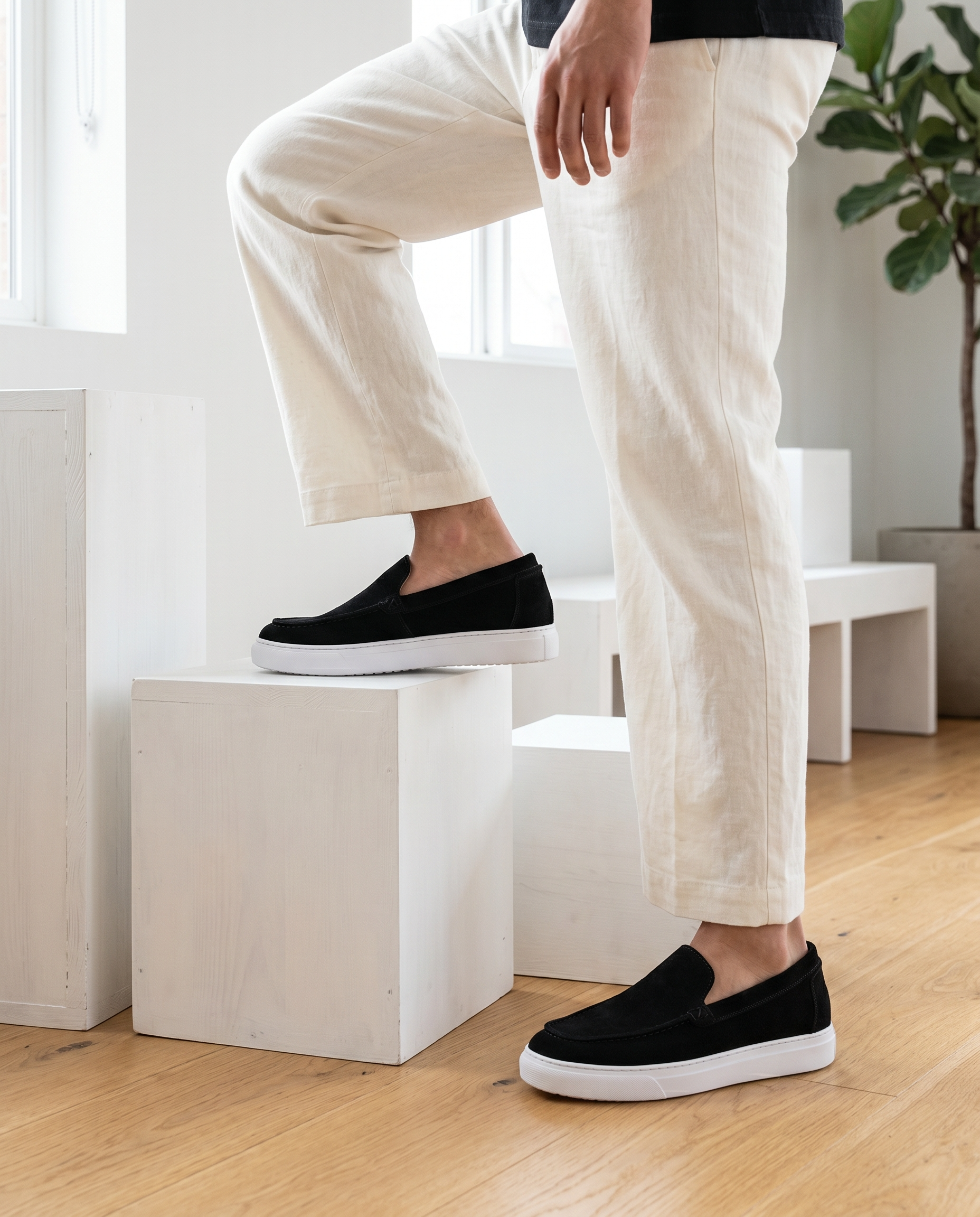 mocassin Porto en daim Noir