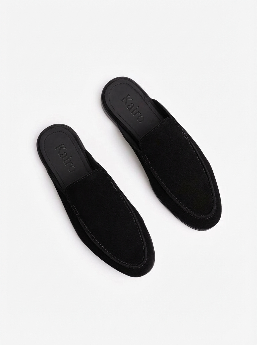 Babouche Kairo daim noir