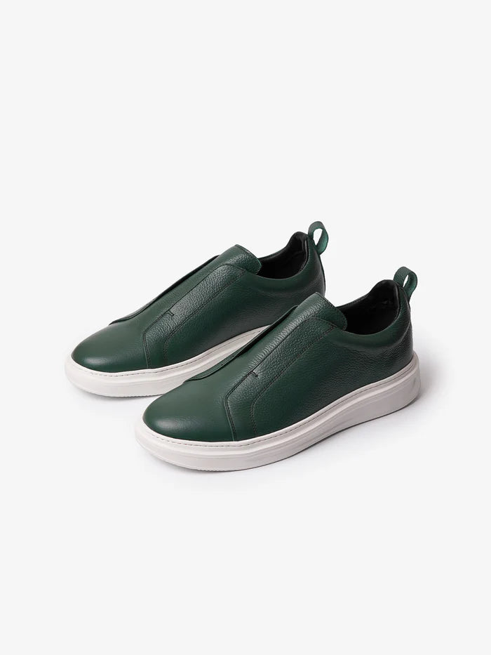 Sneaker à Enfiler en cuir Vert