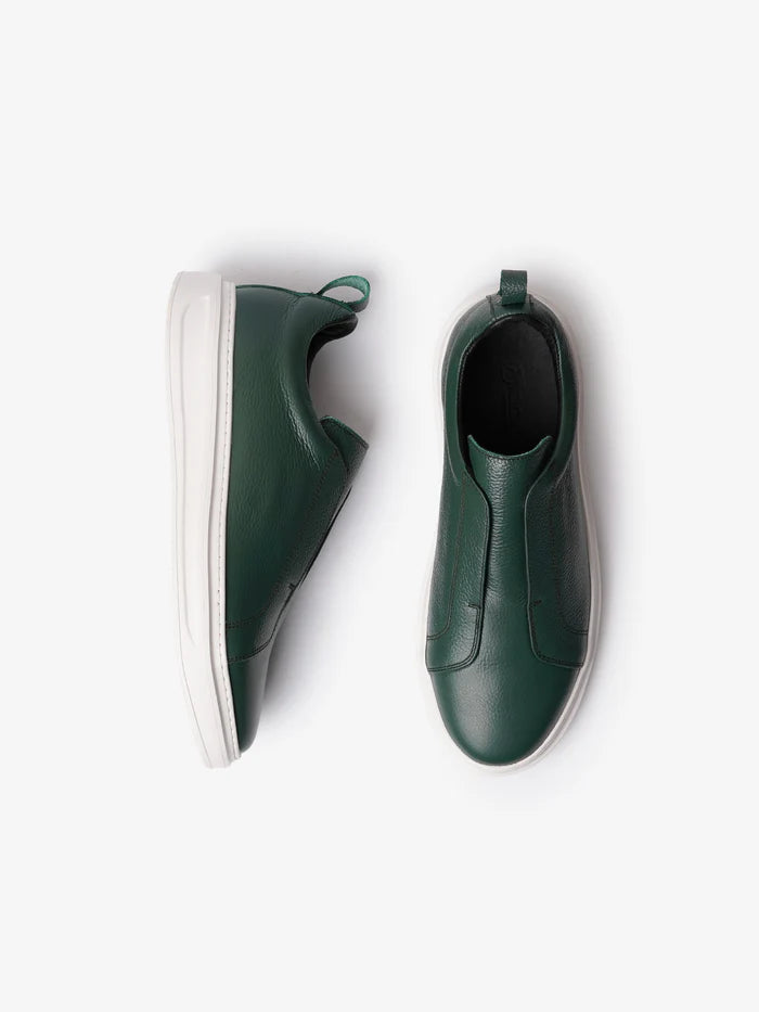 Sneaker à Enfiler en cuir Vert
