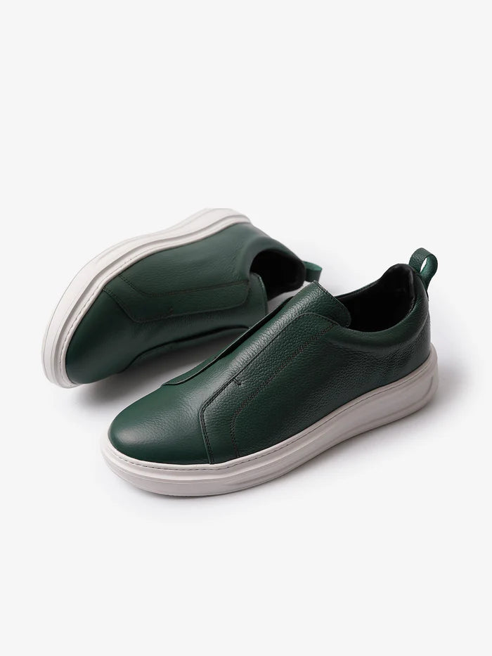Sneaker à Enfiler en cuir Vert