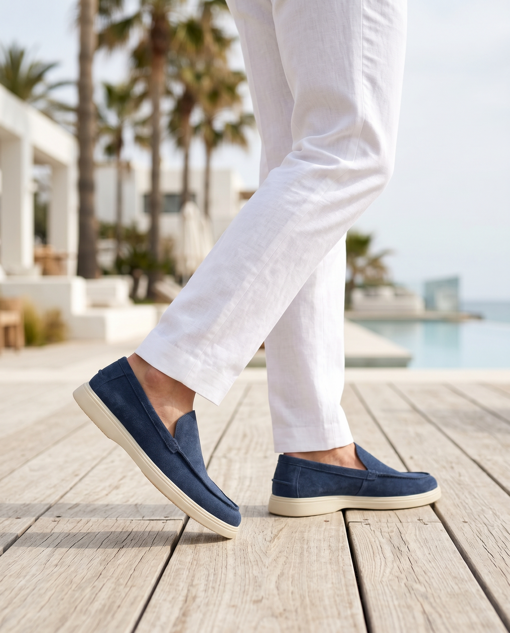 Mocassin Valence en daim Bleu Marine