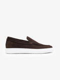 Mocassin Porto en daim marron chocolat