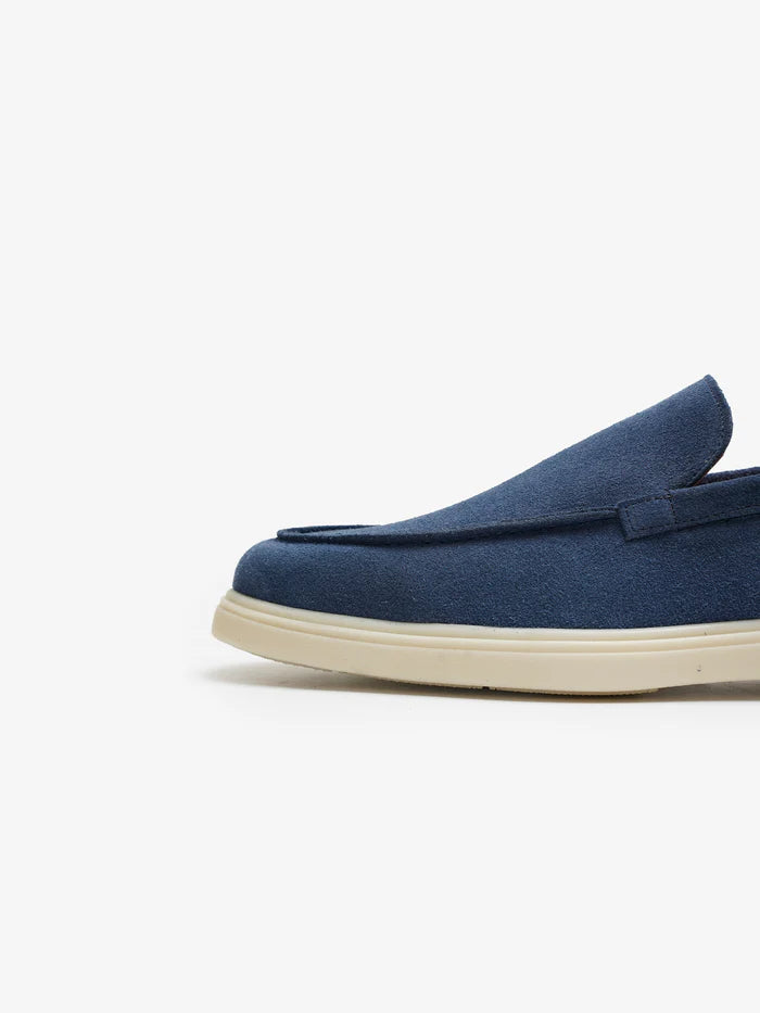 Mocassin Napoli en daim Bleu Marine