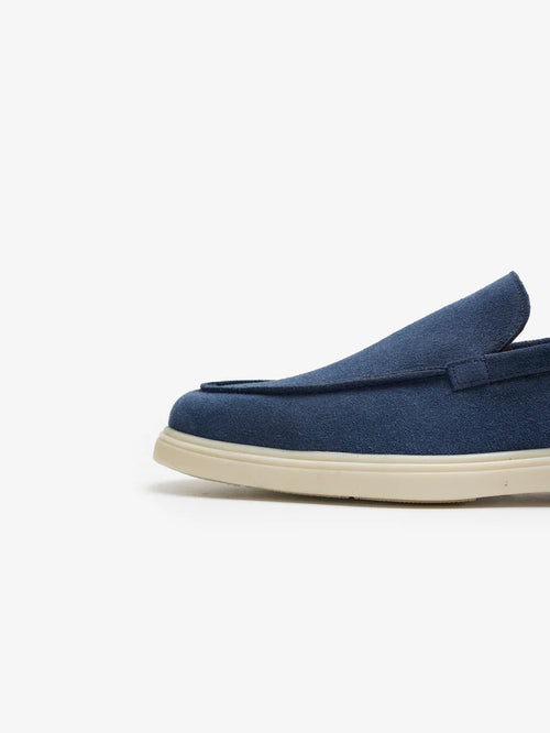 Mocassin Napoli en daim Bleu Marine
